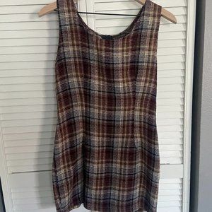 Vintage Tracy Evans Brown Plaid Mini Dress